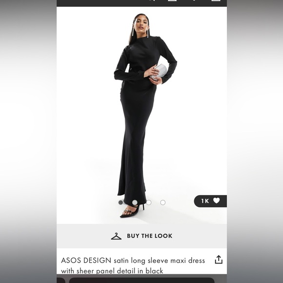 Black backless satin dress - Picture 4 of 4